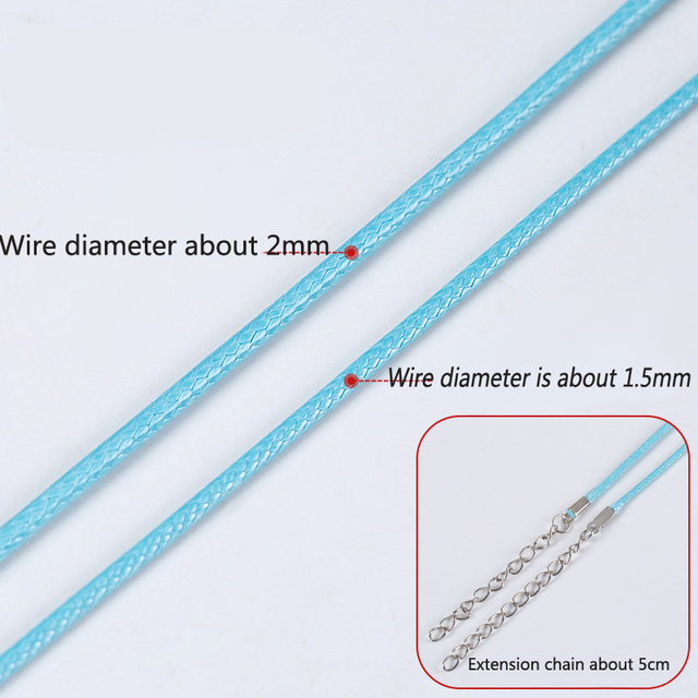 10 sztuk 1.5/2mm regulowany naszyjnik z woskowanej bawełny o długości 50cm z karabińczykiem DIY oceny biżuteryjnego sznurka - Wianko - 3