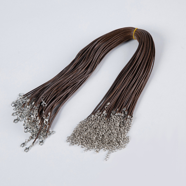 10 sztuk 1.5/2mm regulowany naszyjnik z woskowanej bawełny o długości 50cm z karabińczykiem DIY oceny biżuteryjnego sznurka - Wianko - 15