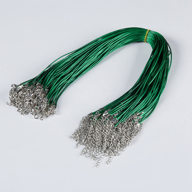 10 sztuk 1.5/2mm regulowany naszyjnik z woskowanej bawełny o długości 50cm z karabińczykiem DIY oceny biżuteryjnego sznurka - Wianko - 6