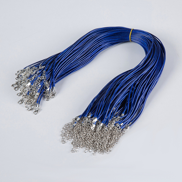 10 sztuk 1.5/2mm regulowany naszyjnik z woskowanej bawełny o długości 50cm z karabińczykiem DIY oceny biżuteryjnego sznurka - Wianko - 18