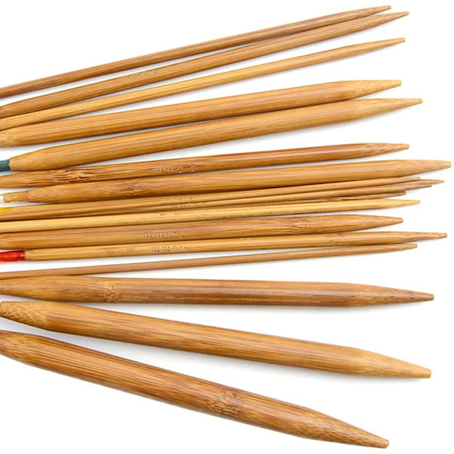 Zestaw 18 okrągłych igieł do robienia na drutach z bambusa, wraz z plastikową rurką - DIY tkanie, szydełkowanie, narzędzia dziewiarskie - Wianko - 7