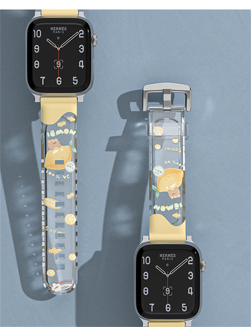 Pasek z żywicy do Apple Watch seria 6/5/4/3/2/1SE - przezroczysty, kreatywny ładny druk, 40/42/38/44MM - Wianko - 18