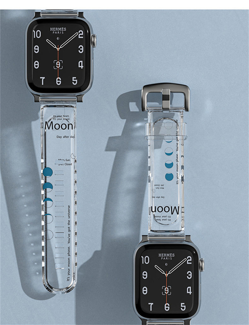 Pasek z żywicy do Apple Watch seria 6/5/4/3/2/1SE - przezroczysty, kreatywny ładny druk, 40/42/38/44MM - Wianko - 17