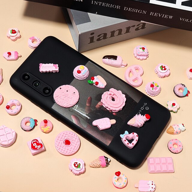 10 sztuk różowy losowe DIY żywica urok czekoladki lody herbatniki deser dla telefonu - biżuteria wisiorki - Wianko - 4
