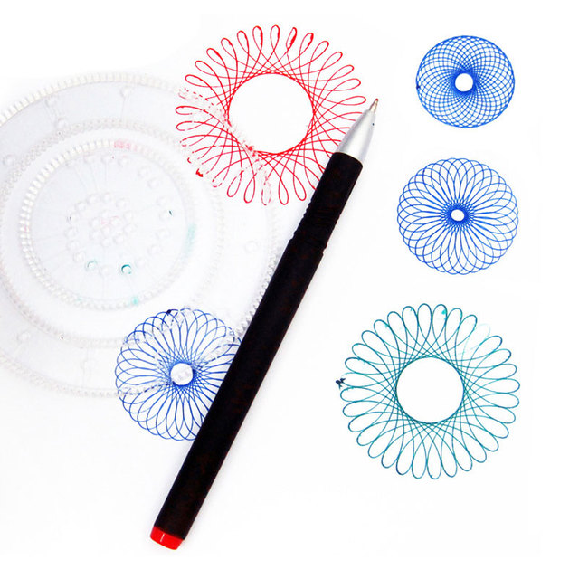 Spirograph zestaw rysunkowy dla dzieci - 27 akcesoriów do twórczego malarstwa i konstrukcji spiralnych kół zębatych - Wianko - 4