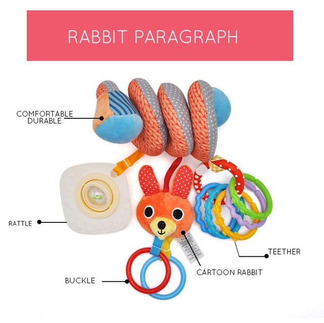 QWZ Wiszący Spiralny Grzechotka Dla Niemowląt - Zabawka Edukacyjna z Słodkimi Zwierzakami 0-12 Miesięcy - Wianko - 7