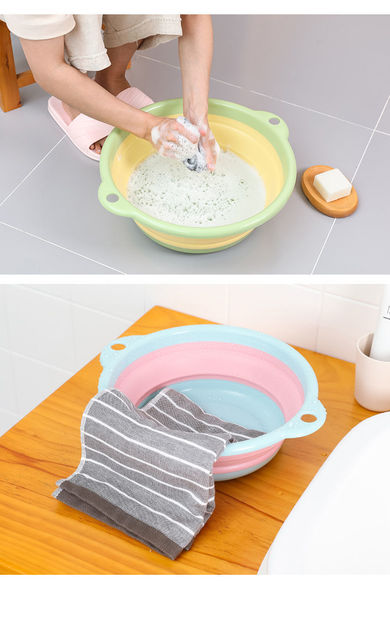 Przenośna składana duża umywalka i wanna do prania dla gospodarstwa domowego - plastikowa i przenośna - Wianko - 9