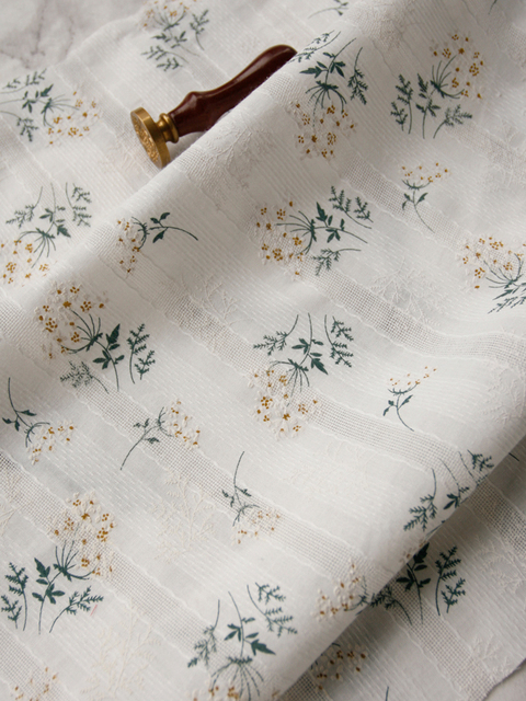 Materiałowy nadruk kwiatowy haft czystej bawełny na koszulkę sukienkę dziecięcą - 100cm x 140cm - Wianko - 3