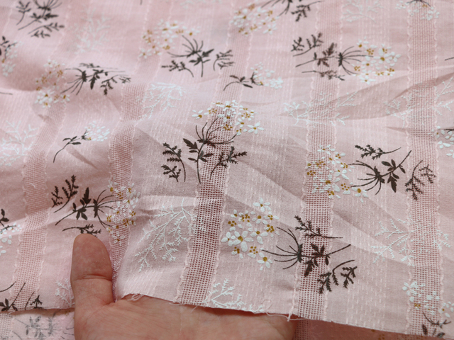 Materiałowy nadruk kwiatowy haft czystej bawełny na koszulkę sukienkę dziecięcą - 100cm x 140cm - Wianko - 20