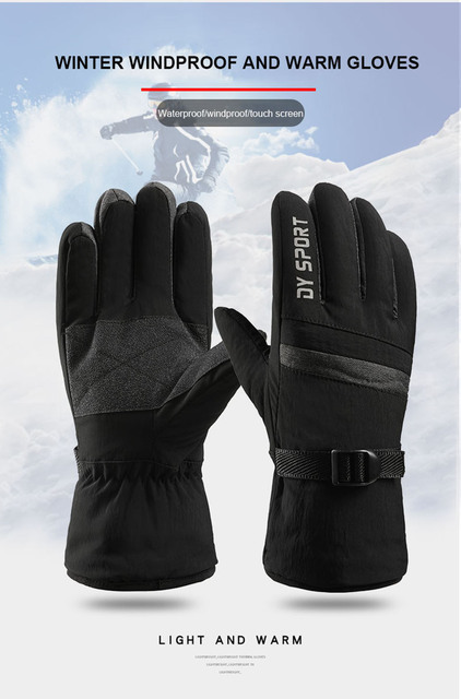 Rękawice narciarskie GOBYGO odporność na zimno damskie/męskie wodoodporne utrzymujące ciepło, aksamitne antypoślizgowe wiatroodporne do jazdy na nartach - Wianko - 3