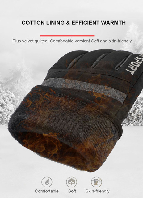 Rękawice narciarskie GOBYGO odporność na zimno damskie/męskie wodoodporne utrzymujące ciepło, aksamitne antypoślizgowe wiatroodporne do jazdy na nartach - Wianko - 7