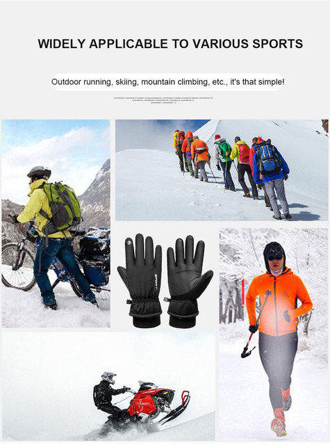 Rękawice narciarskie GOBYGO odporność na zimno damskie/męskie wodoodporne utrzymujące ciepło, aksamitne antypoślizgowe wiatroodporne do jazdy na nartach - Wianko - 4