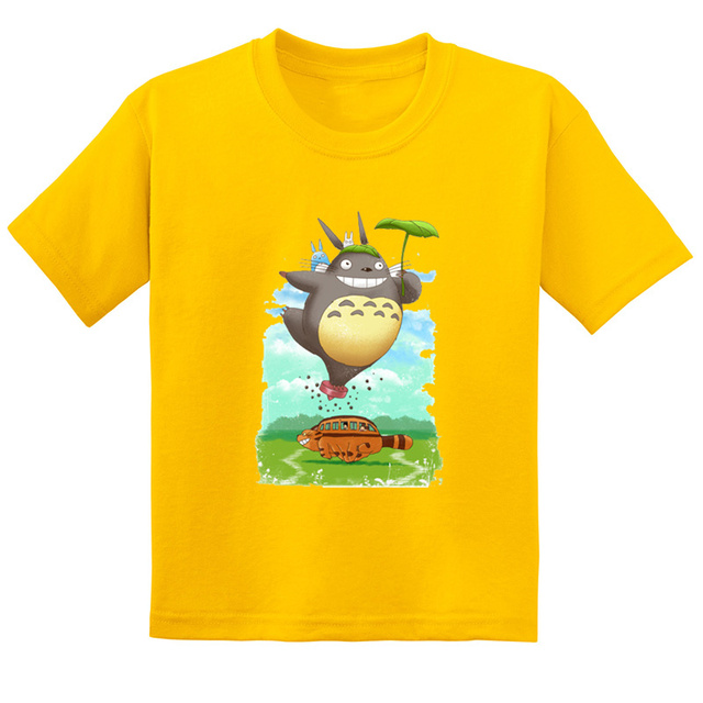 Koszulka dla dzieci Anime Miyazaki Hayao Mój sąsiad Totoro z krótkim rękawem - śmieszne wzory T-shirt dla chłopców i dziewcząt - Wianko - 7
