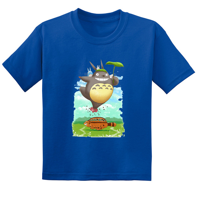 Koszulka dla dzieci Anime Miyazaki Hayao Mój sąsiad Totoro z krótkim rękawem - śmieszne wzory T-shirt dla chłopców i dziewcząt - Wianko - 5