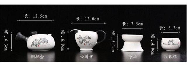 Zestaw ceramicznych naczyń do herbaty - 10 sztuk, ręcznie malowana porcelana, chiński styl, ceremonia picia herbaty - Wianko - 3