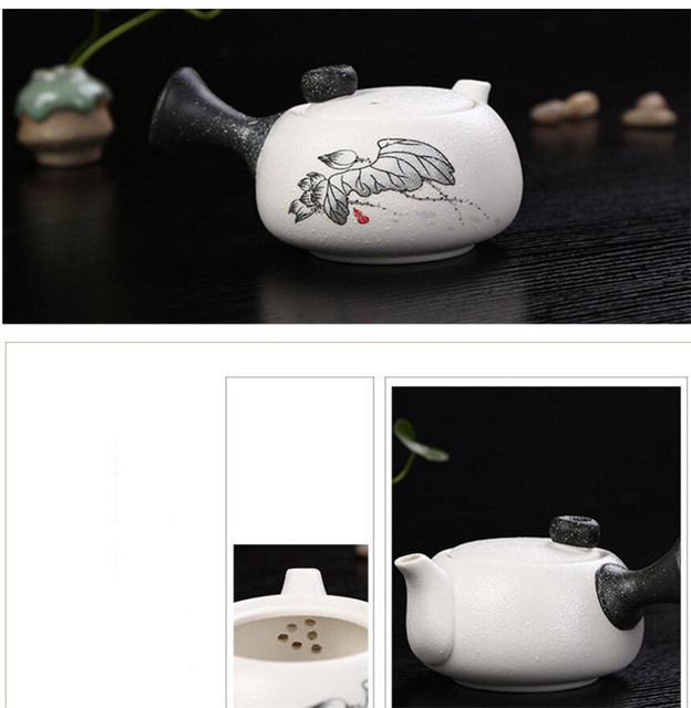 Zestaw ceramicznych naczyń do herbaty - 10 sztuk, ręcznie malowana porcelana, chiński styl, ceremonia picia herbaty - Wianko - 8