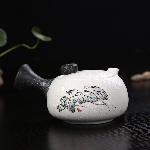 Zestaw ceramicznych naczyń do herbaty - 10 sztuk, ręcznie malowana porcelana, chiński styl, ceremonia picia herbaty - Wianko - 4