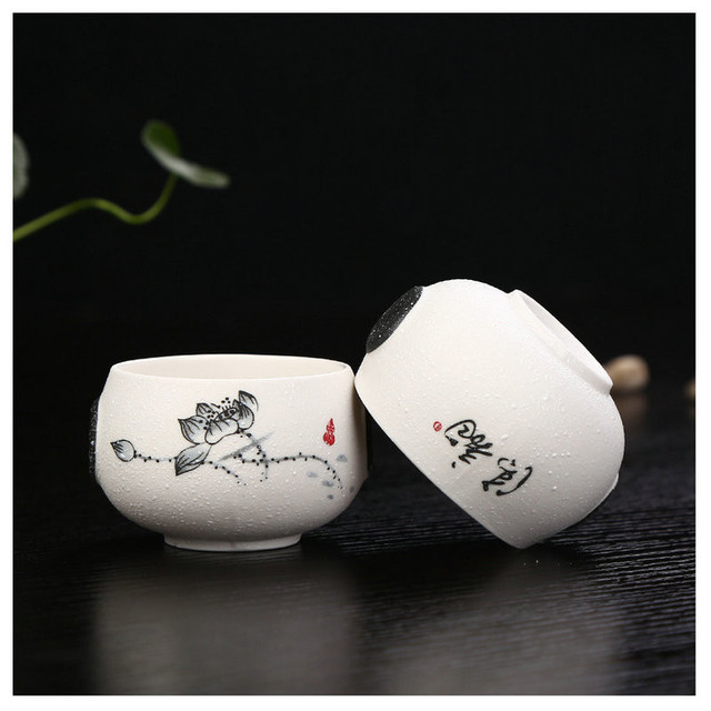 Zestaw ceramicznych naczyń do herbaty - 10 sztuk, ręcznie malowana porcelana, chiński styl, ceremonia picia herbaty - Wianko - 6
