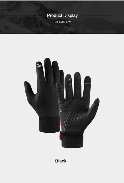 Męskie rękawiczki narciarskie wodoodporne, wiatroszczelne, antypoślizgowe z ekranem dotykowym - Wianko - 9