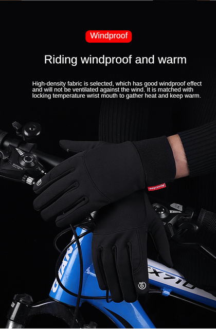 Męskie rękawiczki narciarskie wodoodporne, wiatroszczelne, antypoślizgowe z ekranem dotykowym - Wianko - 5