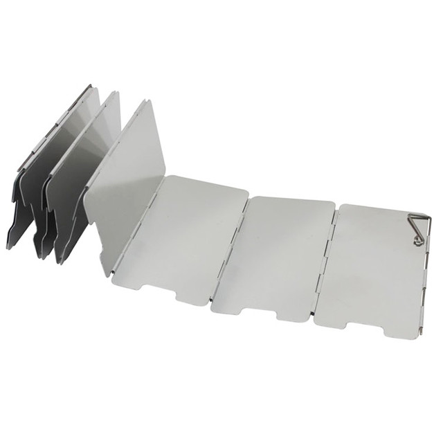 Składana osłona przeciwwiatrowa na piec gazowy - aluminiowa płyta 7/8/9, wycieraczki przedniej szyby, ochrona przed wiatrem podczas pikników i kempingu - Wianko - 5