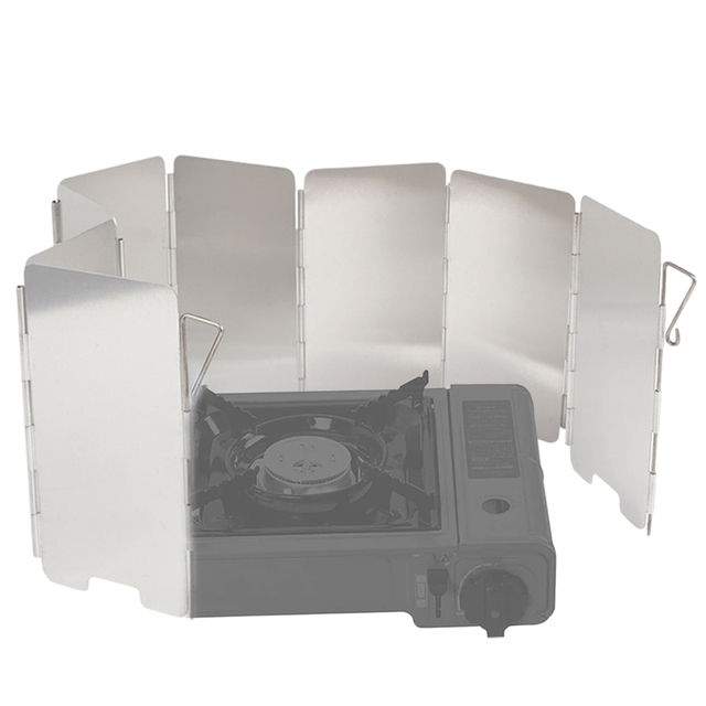 Składana osłona przeciwwiatrowa na piec gazowy - aluminiowa płyta 7/8/9, wycieraczki przedniej szyby, ochrona przed wiatrem podczas pikników i kempingu - Wianko - 3