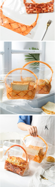 Przenośny przezroczysty kosz chleb tostowy z 5 sztukami - torba na prezenty do pakowania ciastek, cukierków i pieczywa - Wianko - 5