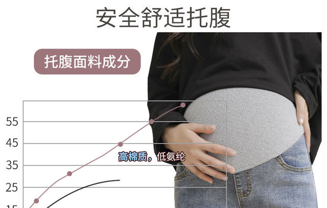 Zimowe jeansy ciążowe z wyższym stanem - dżinsy luźne, wysokiej jakości - Wianko - 16