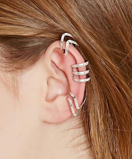 Kolczyki na uszy punkowe posrebrzane Ear Cuff 2019 New Arrival - modna biżuteria bez dziurek w uchu dla kobiet - Wianko - 2