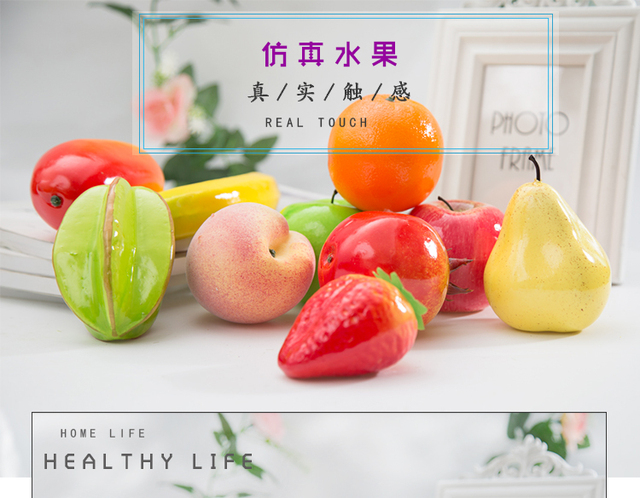 Symulacja owoców: brzoskwinia, jabłko, pomarańcza, banan - dekoracja domu i biur, rekwizyty wnętrz - Wianko - 10