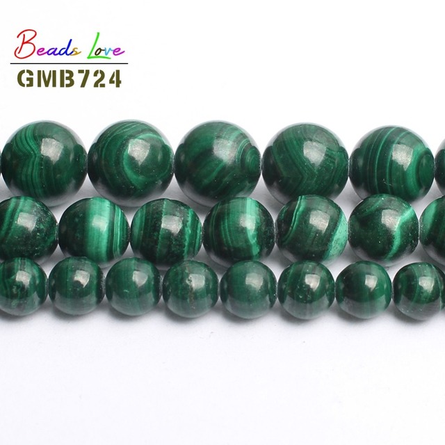 Naturalne koraliki z zielonym malachitem AA+ do tworzenia biżuterii - 6/8/10mm 15 - Wianko - 3