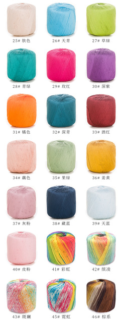 Przędza bawełniana ręcznie barwiona, idealna do szydełkowania i dziergania na drutach - 100% bawełny, 40g/piłka - Wianko - 6