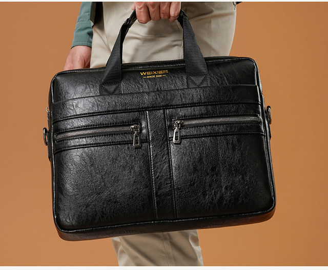 Vintage teczka skórzana dla mężczyzn - moda biznesowa - 14 torba na laptopa - Wianko - 3
