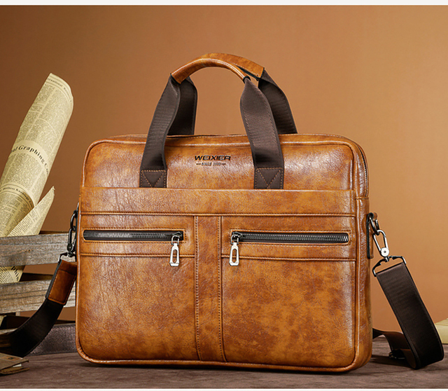 Vintage teczka skórzana dla mężczyzn - moda biznesowa - 14 torba na laptopa - Wianko - 7