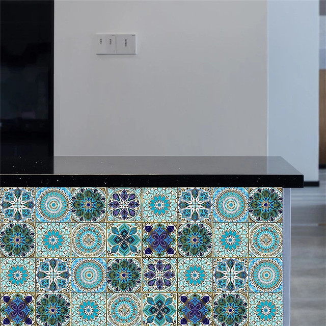 Naklejka ścienna Mandala Crystal Hard Tiles różne rozmiary 10/15/20/30cm do dekoracji kuchni i łazienki - wodoodporna, mocna i ozdobna - Wianko - 22