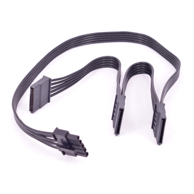 Kabel zasilający Cooler Master cichy Pro Hybrid 1300W/1050W/850W, 5-pin od 1 do 3 SATA 15-pin, żeński - Wianko - 1