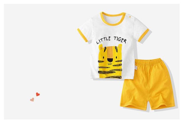 Zestaw ubrań dla dzieci: Krótki rękaw T-shirt + spodnie Casual, Chińskie modne ubranka dla niemowląt chłopca i dziewczynki - Wianko - 3
