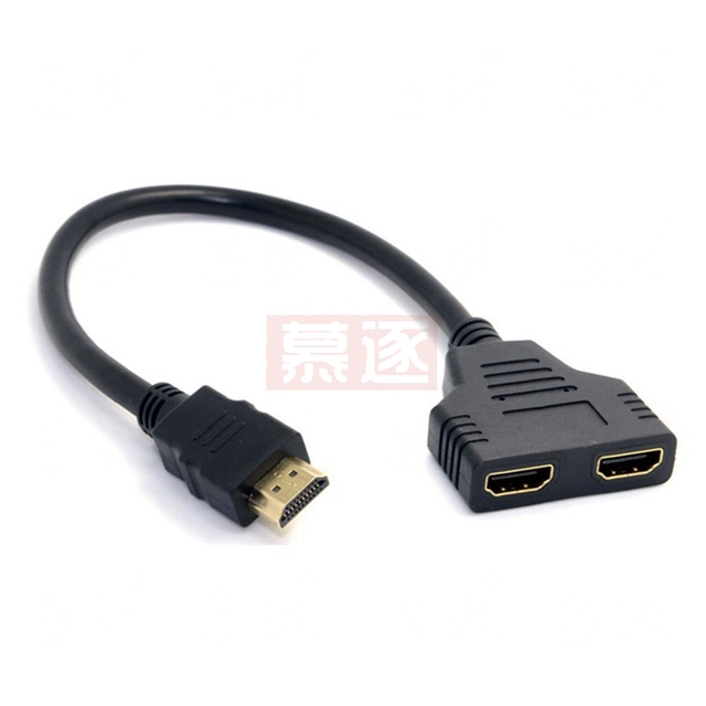 Kabel 2-portowy rozgałęźnik HDMI 1080P, adapter męsko-żeński, konwerter HDMI, połączenie 2 urządzeń - Wianko - 3
