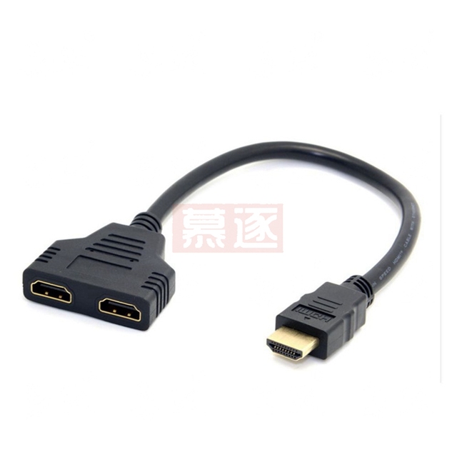 Kabel 2-portowy rozgałęźnik HDMI 1080P, adapter męsko-żeński, konwerter HDMI, połączenie 2 urządzeń - Wianko - 1