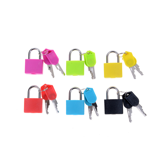 Solidna stalowa kłódka podróżna 1pc - mała i mini, 6 kolorów, z 2 kluczami - Wianko - 1