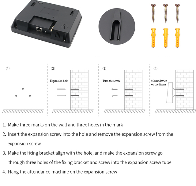 Punch Card Biometryczny System Ewidencji Czasu Pracy z Wyświetlaczem Kolorowym TFT 2.8 cala i Baterią Zapasową - Wianko - 18