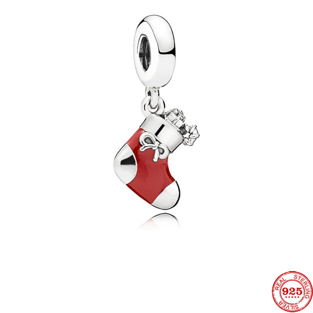 Nowy wisiorek Boże Narodzenie Santa Claus z koralikami (925 Sterling Silver) do bransoletek Pandora - biżuteria DIY dla kobiet - Wianko - 4