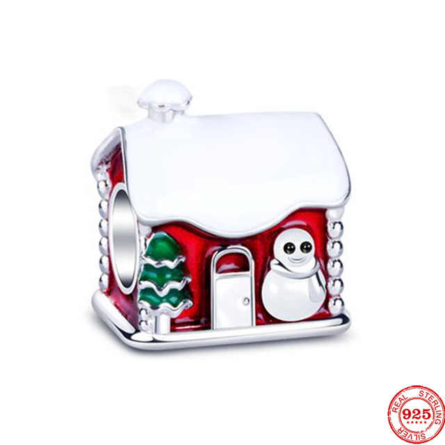 Nowy wisiorek Boże Narodzenie Santa Claus z koralikami (925 Sterling Silver) do bransoletek Pandora - biżuteria DIY dla kobiet - Wianko - 1