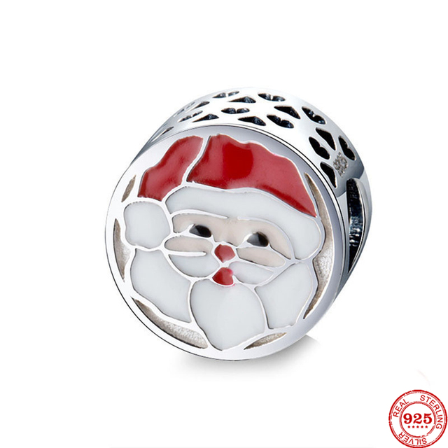 Nowy wisiorek Boże Narodzenie Santa Claus z koralikami (925 Sterling Silver) do bransoletek Pandora - biżuteria DIY dla kobiet - Wianko - 2