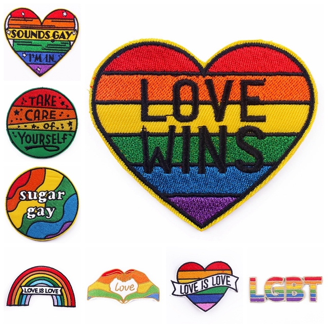 Naszywki LGBTQ+ tęczowe, termoprzylepne, haftowane - LGBT żelazko, odznaki na ubrania, plecak - Wianko - 1
