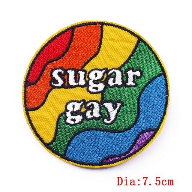Naszywki LGBTQ+ tęczowe, termoprzylepne, haftowane - LGBT żelazko, odznaki na ubrania, plecak - Wianko - 2