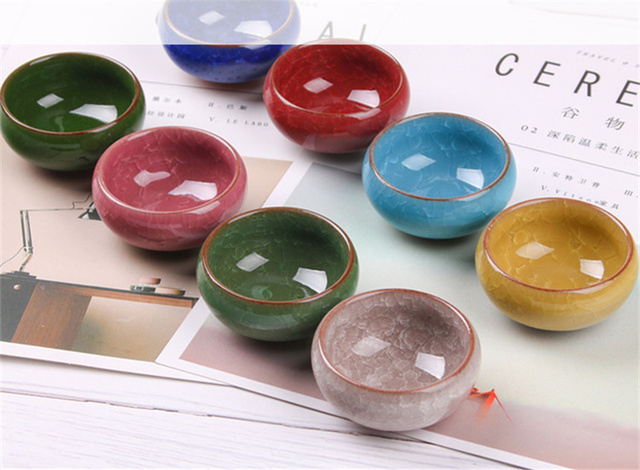Zestaw 10 ceramicznych świeczników w słoikach z okrągłym pojemnikiem do tworzenia świec Ice Cracked Cup, idealny na prezenty lub jako futerał do przechowywania słodyczy - Wianko - 1