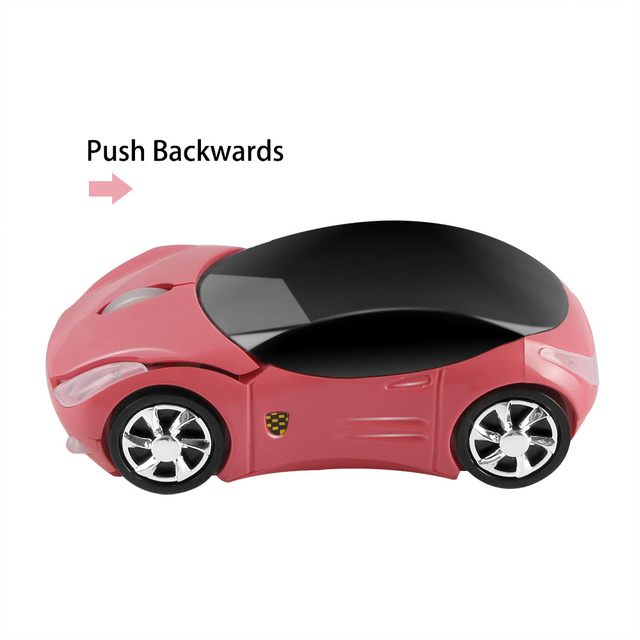 Mini mysz bezprzewodowa 2.4G w kształcie samochodu, projekt ślicznej Mause, 1600 dpi optyczna USB dla dzieci, dziewczyn na Laptop, PC, Notebook - różowa - Wianko - 15
