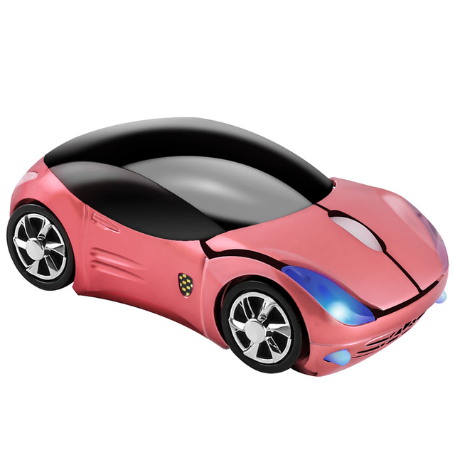 Mini mysz bezprzewodowa 2.4G w kształcie samochodu, projekt ślicznej Mause, 1600 dpi optyczna USB dla dzieci, dziewczyn na Laptop, PC, Notebook - różowa - Wianko - 18