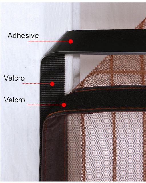Zasłona panelowa z magnetycznym ekranem przeciwinsektyjnym z pełną ramą i samoprzylepnymi drzwiami - Wianko - 16